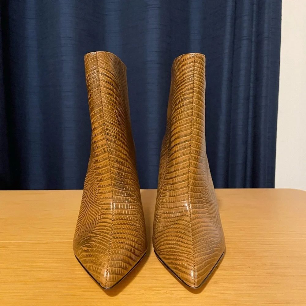 L'AGENCE Mariette Embossed Leather Booties
